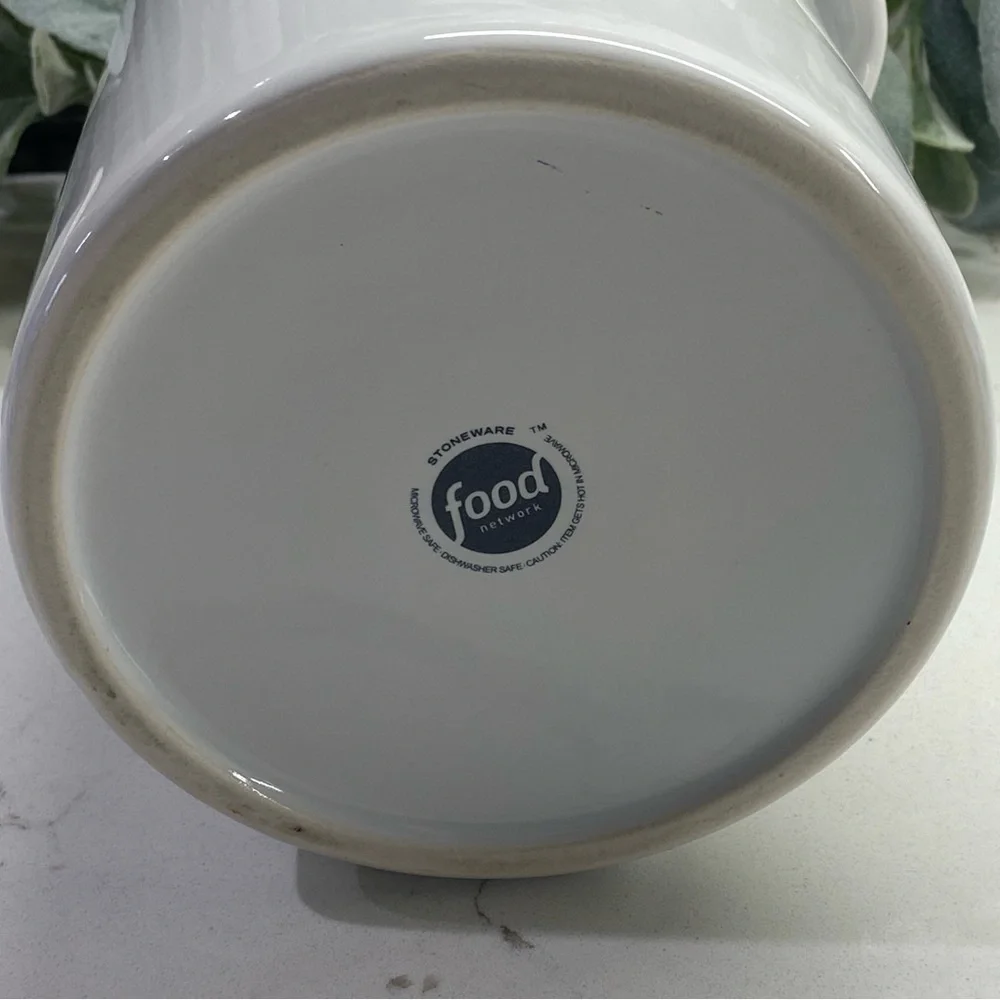 New! Food Network Utensil Crock‎ Farmhouse Black & White